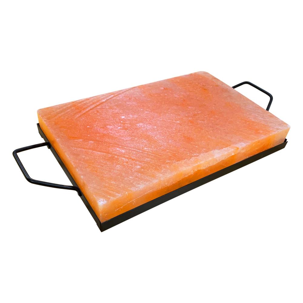 Planche de sel rose de l'Himalaya avec plateau de support pour la cuisson 17"    - Outset - Plaque de cuisson -  - La Guilde Culinaire