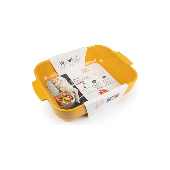 APPOLIA - Plat four céramique rectangle jaune safran 32 cm - 12.5in    - Peugeot - Plat pour four -  - La Guilde Culinaire