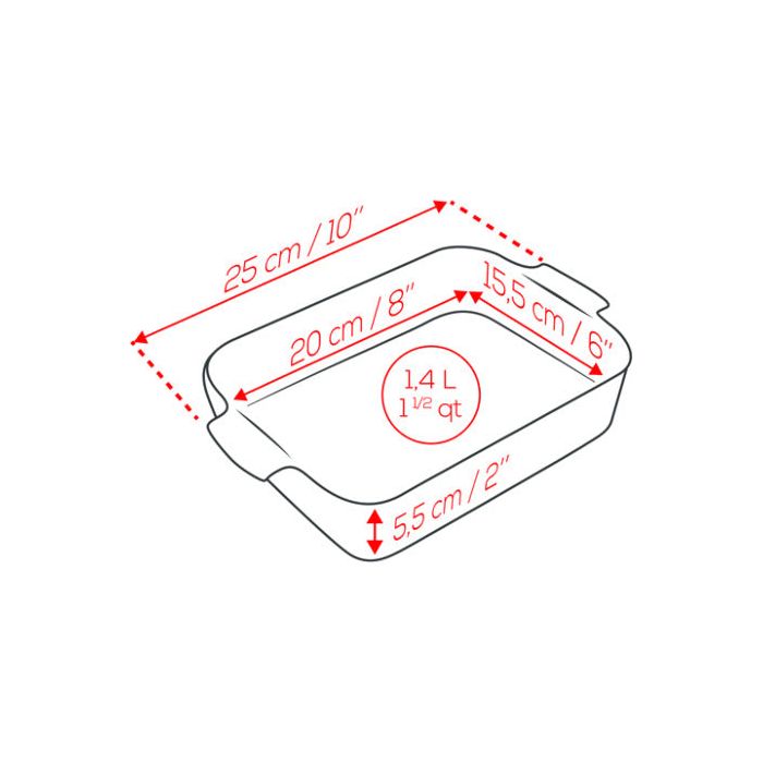 APPOLIA - Plat four céramique rectangle jaune safran satin 25 cm - 10in    - Peugeot - Plat pour four -  - La Guilde Culinaire