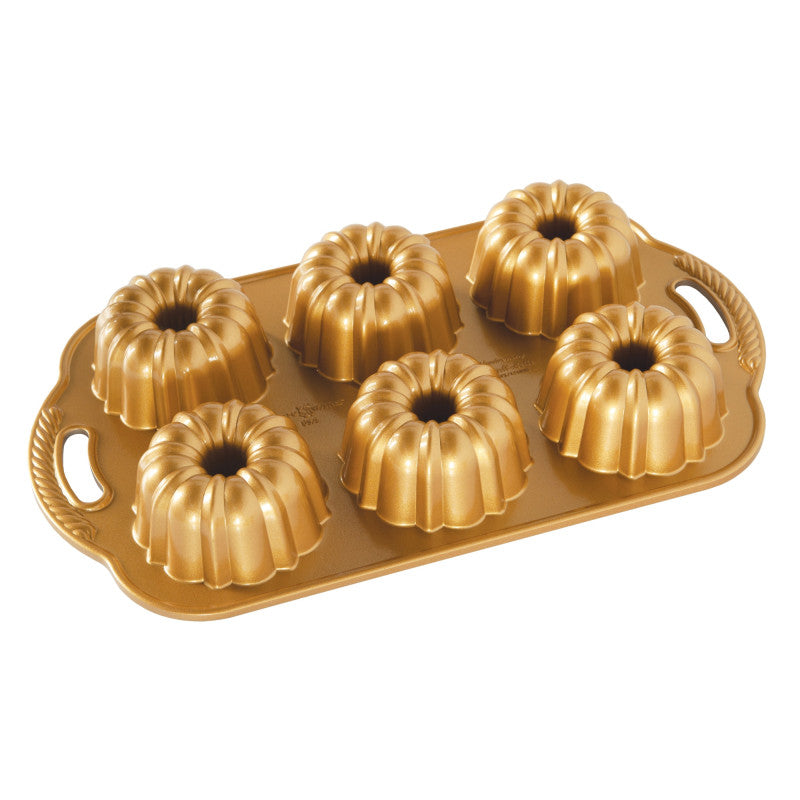 Moule à gâteau 6 mini Bundt - Anniversary Gold    - Nordic Ware - Moule à gâteaux -  - La Guilde Culinaire