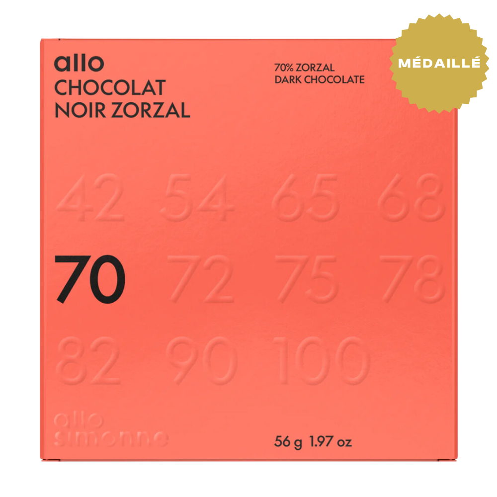 Tablette chocolat Zorzal 70% - République Dominicaine - Allo Simonne - Tablette de chocolat - - La Guilde Culinaire