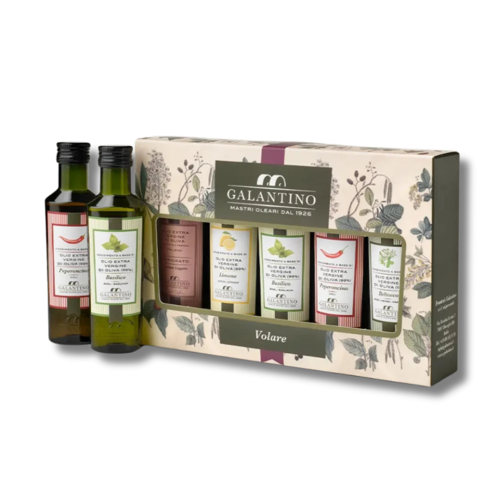 5 huiles × 100 ml - Volare Galantino - Galantino - Huile d'olive - - La Guilde Culinaire