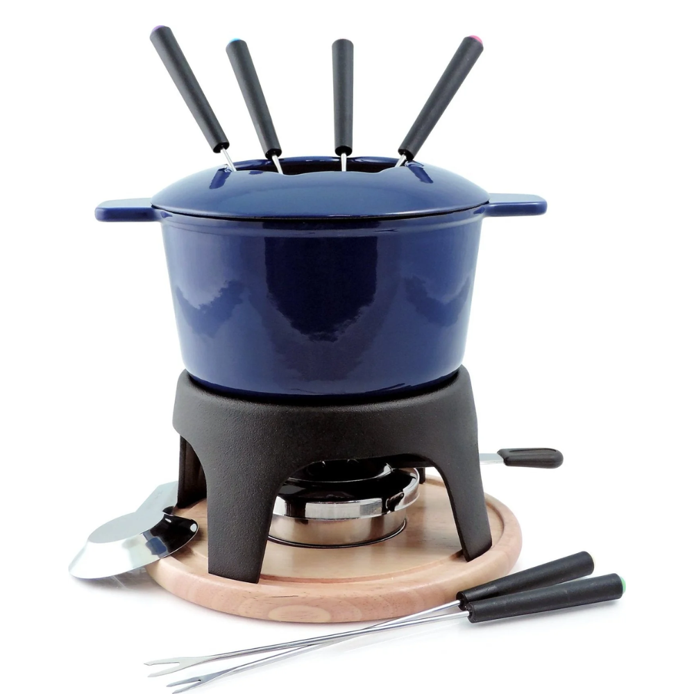 Sierra Set à fondue en fonte émaillée Bleu 11 Pc    - Swissmar - Service à fondue -  - La Guilde Culinaire