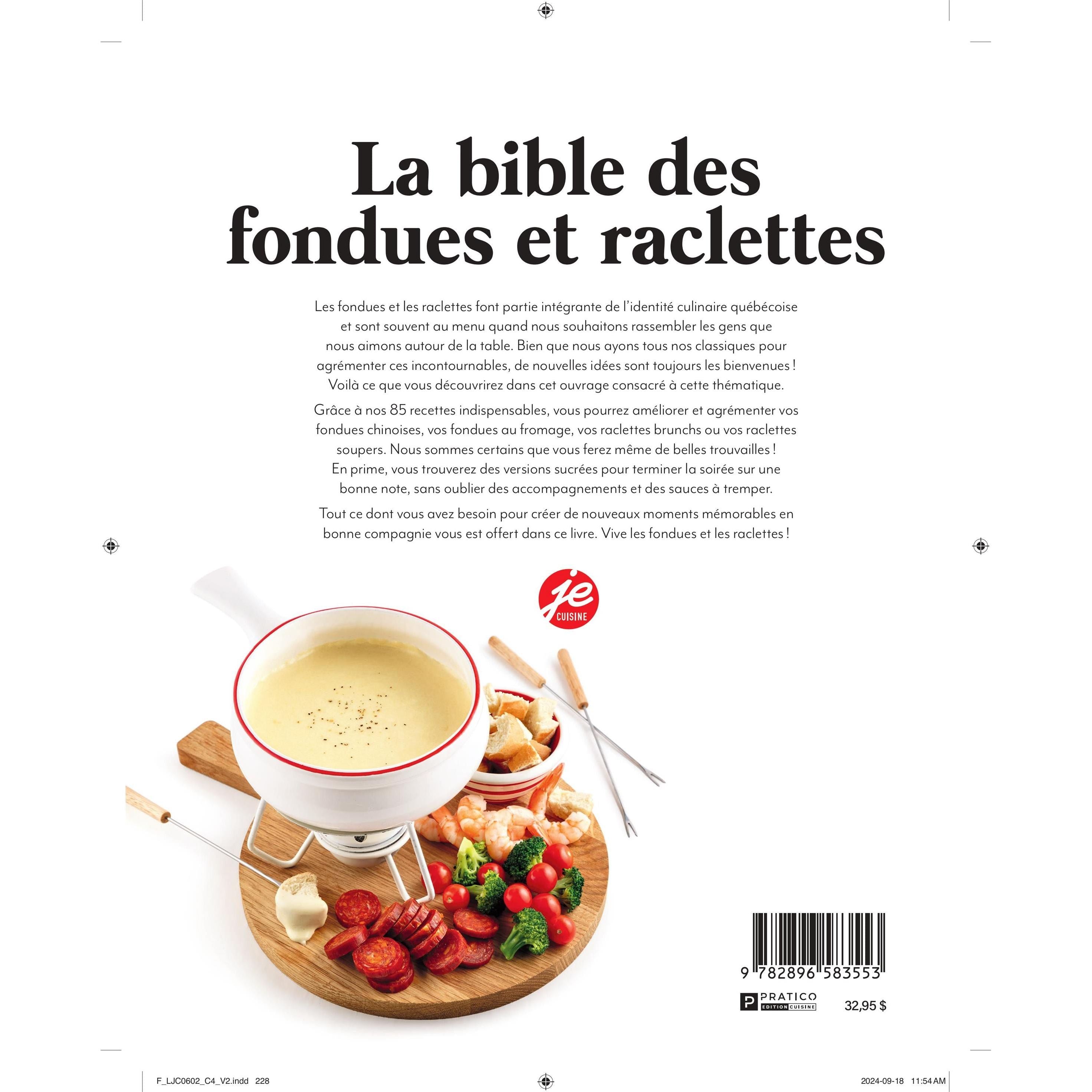 La bible des fondues et raclettes    - Pratico Ed. - Livre de cuisine -  - La Guilde Culinaire