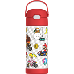 Bouteille d'eau FUNtainer avec paille 14oz (410 ml) - Mario Kart    - Thermos - Bouteille d'eau -  - La Guilde Culinaire