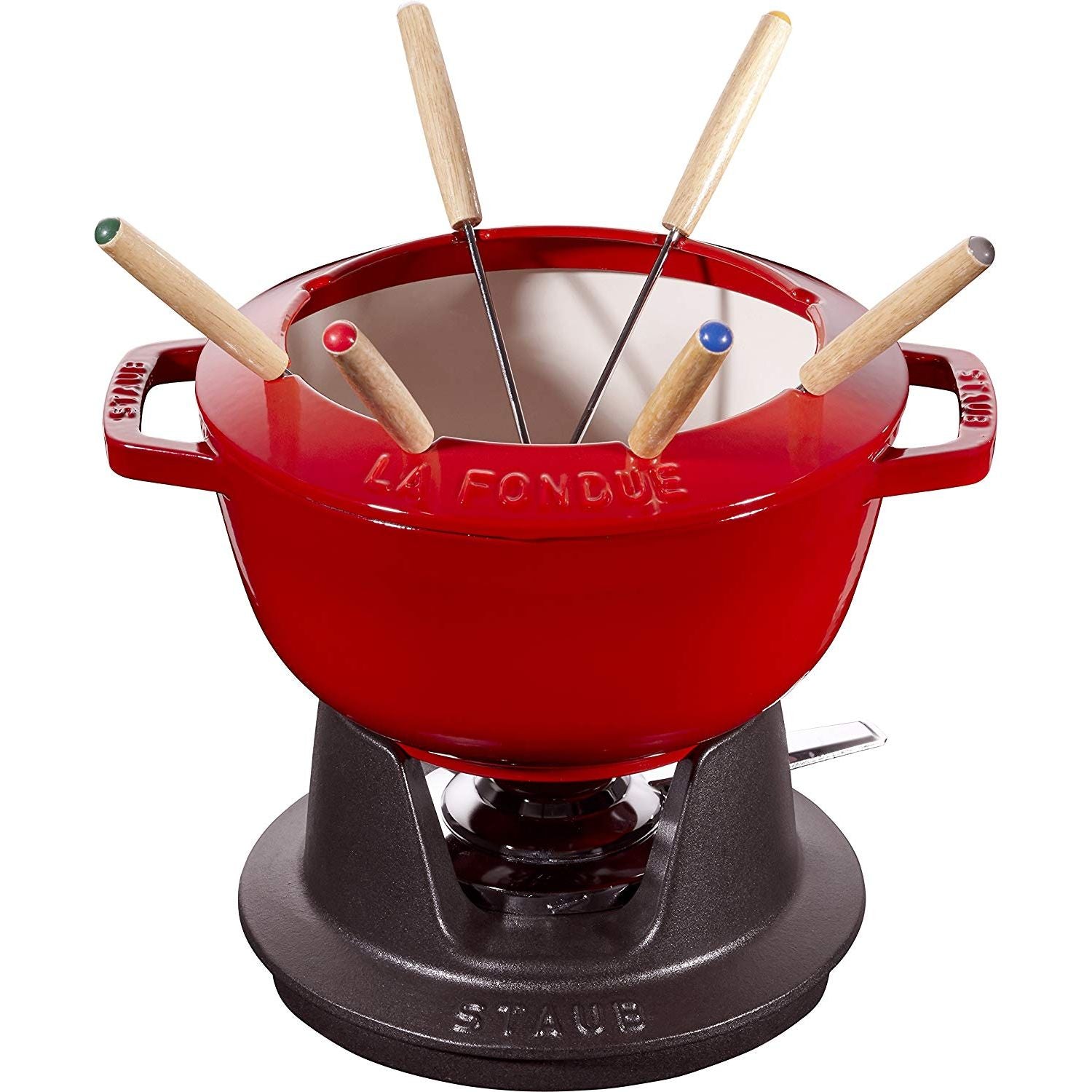 Service à Fondue en Fonte Rouge    - Staub - Service à fondue -  - La Guilde Culinaire