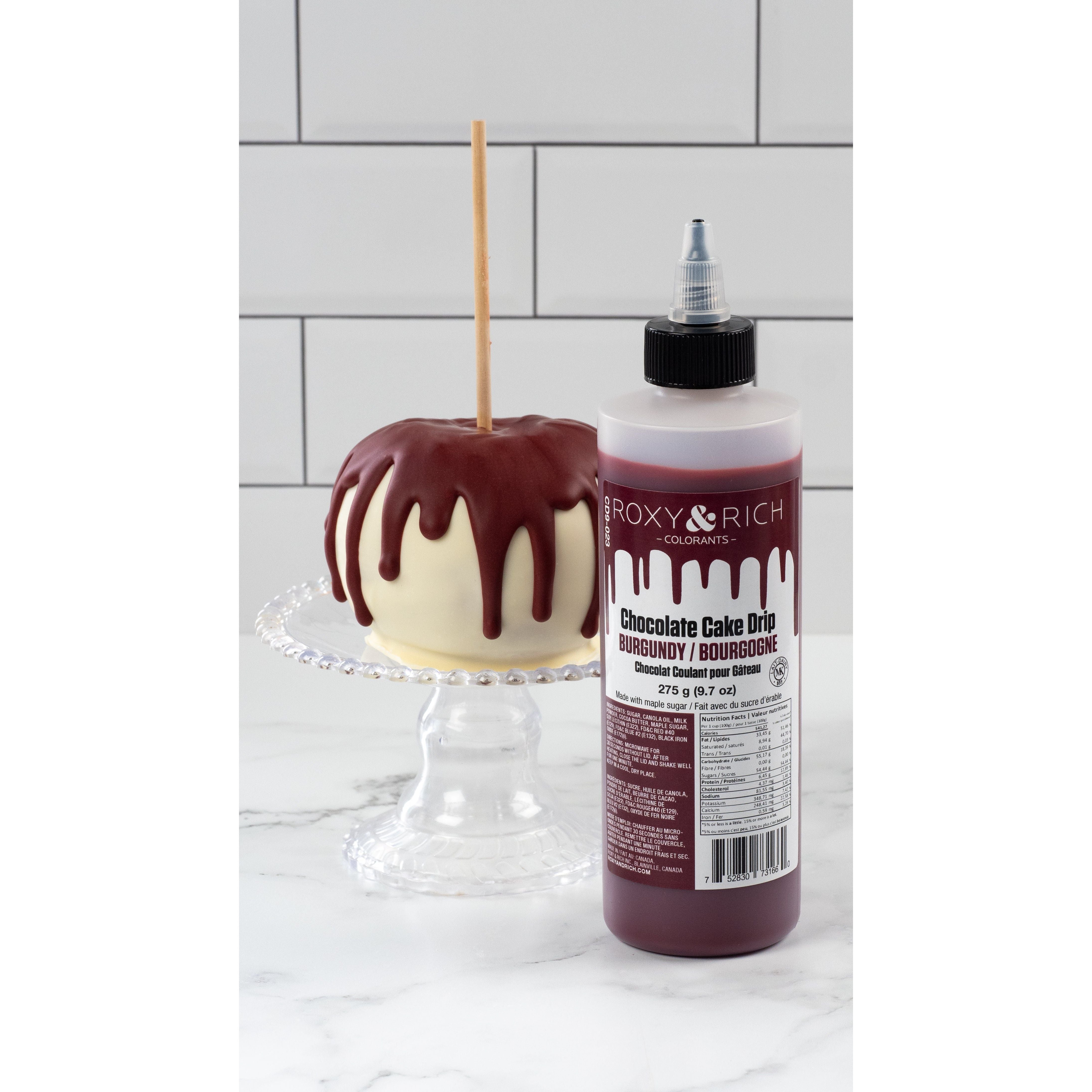 Chocolat Coulant pour Gâteau “Cake Drip” Bourgogne  - 275g    - Roxy & Rich - Chocolat coulant pour gâteau -  - La Guilde Culinaire