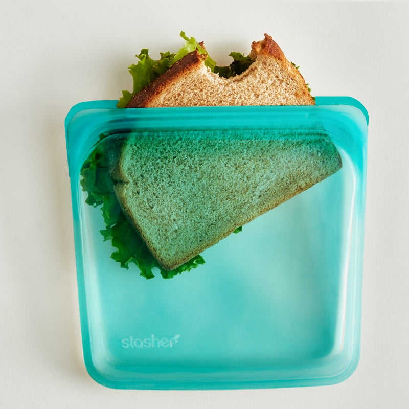 Sac à Sandwich réutilisable 450ml ! Aqua   - Stasher - Sac à lunch réutilisable - SB01260AQ
