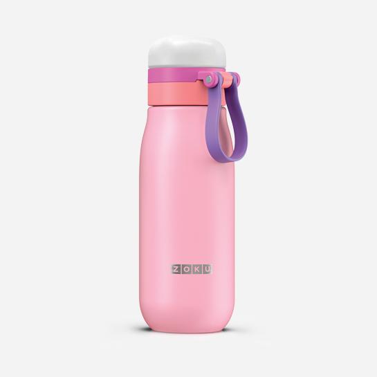 Bouteille ultralégère en acier inoxydable Rose - boucle de transport manquante    - Zoku - Bouteille d'eau - 