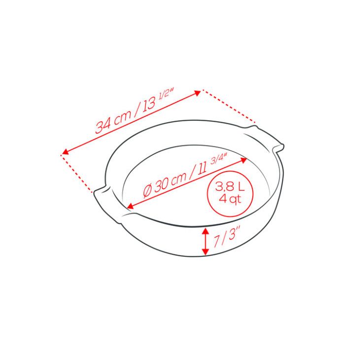 APPOLIA - Plat four en céramique rond écru 34cm-13,4"    - Peugeot - Plat pour four -  - La Guilde Culinaire