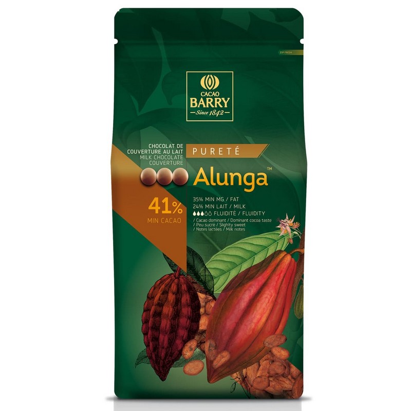 Chocolat Alunga 41% cacao 1kg   - Cacao Barry - Chocolat au lait - CHOCO ALUNGA - 1KG