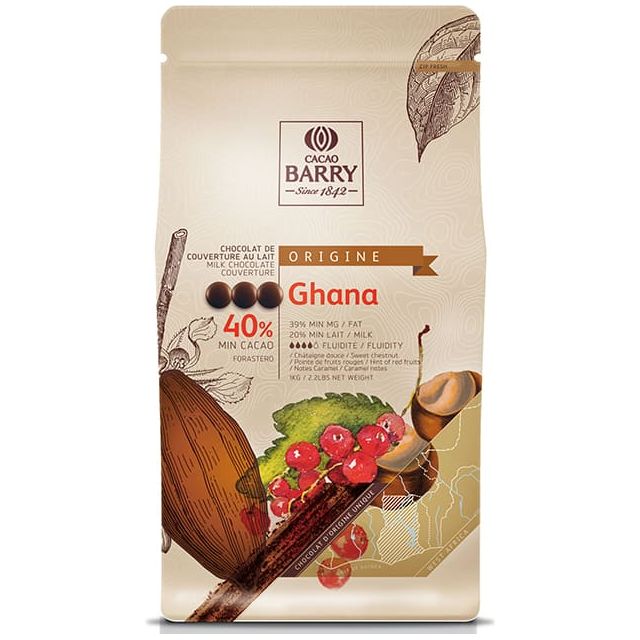 Chocolat Ghana Pure origine 40.5% cacao    - Cacao Barry - Chocolat noir -  - La Guilde Culinaire